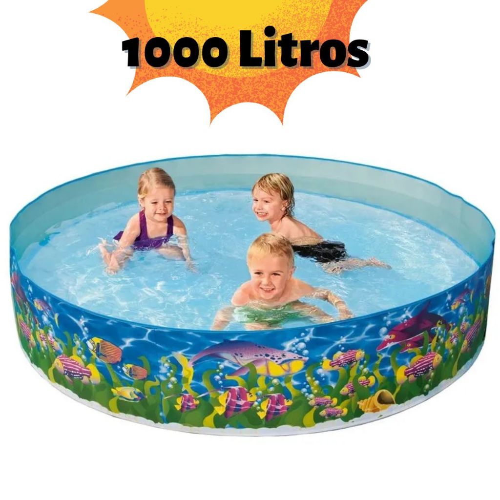 Piscina 1000 Litros Grande Semirrígida Redonda Fácil Montagem 1,83 x 38 Top De Linha