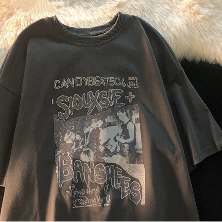 Camiseta Vintage Oversized Feminina Grunge Harajuku Manga Curta Hip-hop Roupa De Rua Y2k Roupas Da Moda