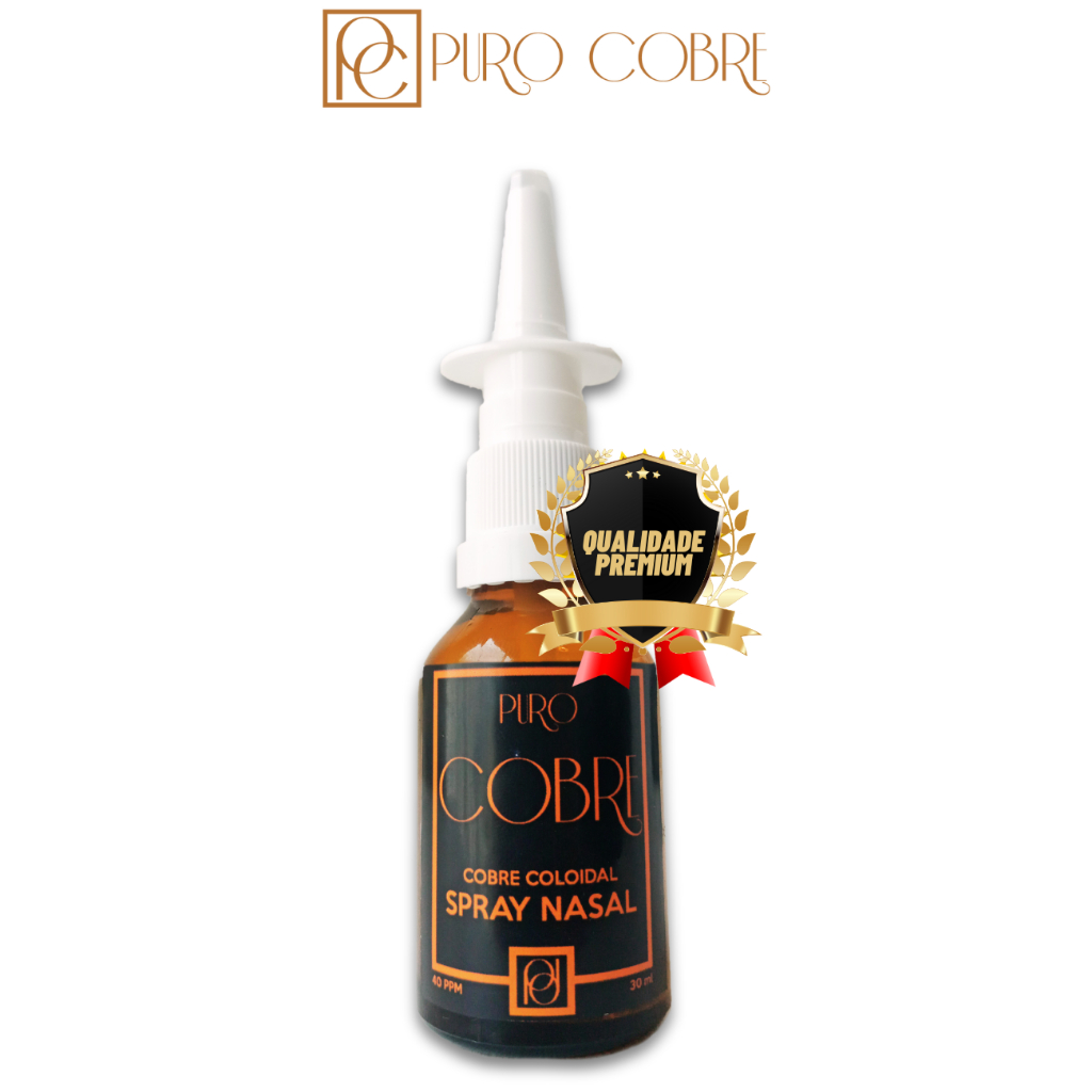 Cobre Coloidal 40ppm Spray Nasal 30ml Com Certificado 99,9% Pureza Puro ...