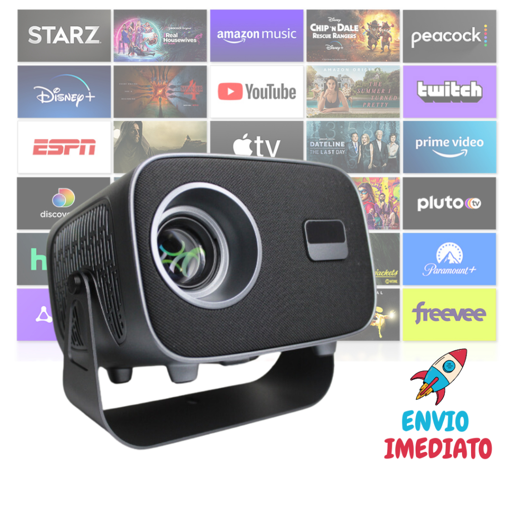 Projetor t15 Pro UltraHD Portátil Android IOS Wifi Bluetooth Espelhamento Celular