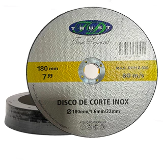 Kit 10 Discos De Corte para Inox Ferro Aço 180mm ou 7" polegadas 1.6mm espessura Alta Durabilidade Dura 2 vezes Mais corte preciso Trust Diamond