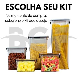 Kit Pote Hermético Empilhável Conjunto Tampa Com Trava - ESCOLHA O SEU KIT
