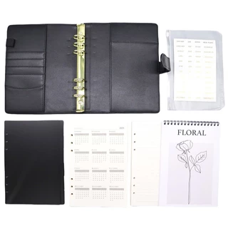 Um Kit de Planner Caderno Fichario A5--Preta