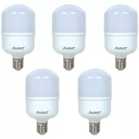 KIT 5 LED-BULBO-HP-IN-E27-BR6500K-50W-BIVOLT-MK4000-G AVANT