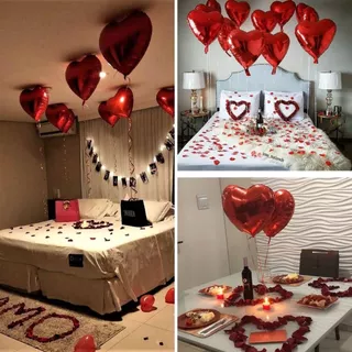Kit 300 Pétalas + 10 Balões + Fitilho Decoração Romântica Surpresa Namorado