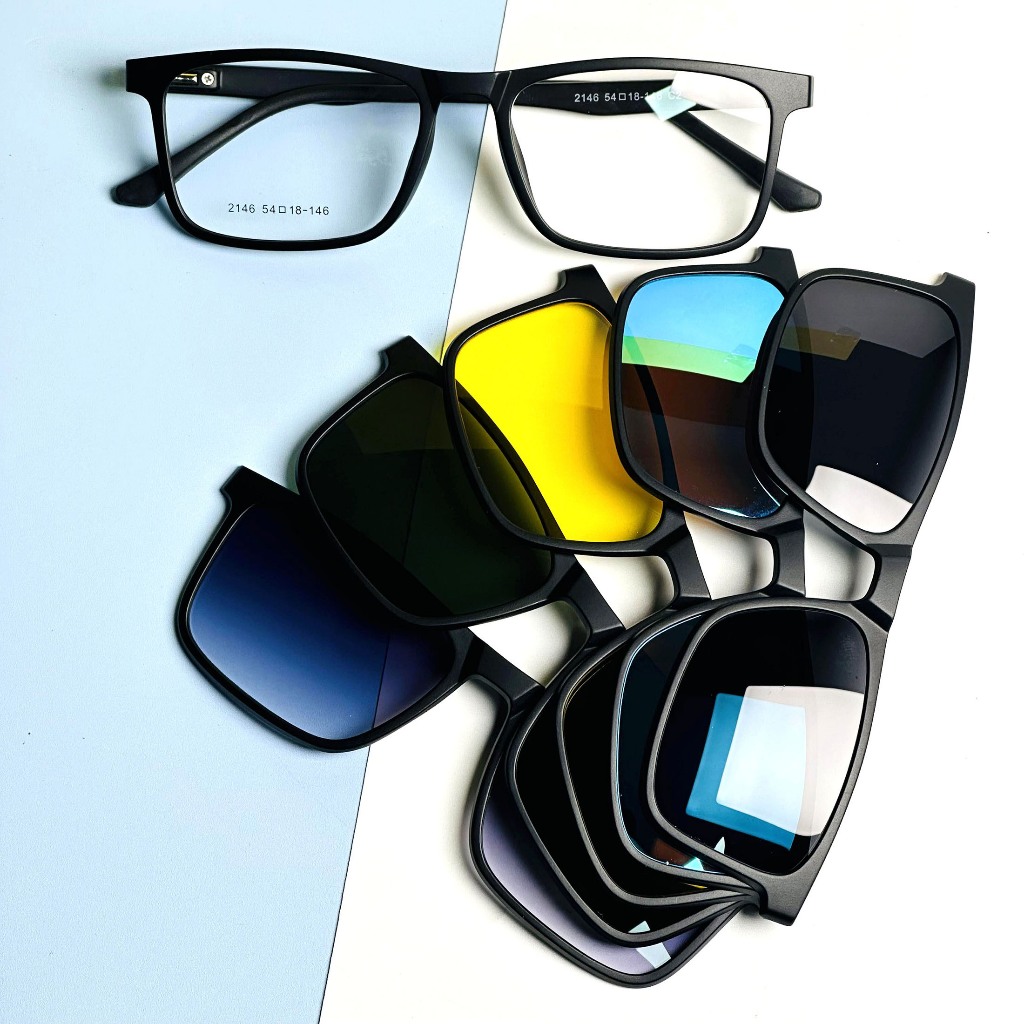 Armação De Clip On Óculos 6pcs/1set Polarized Sunglasses Men Eyeglass Frames Optical Glasses