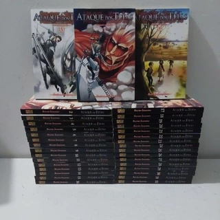 coleção de mangas ataque dos titãs 1 ao 34 completo mangas shingeki no kiyojin atack on tittan
