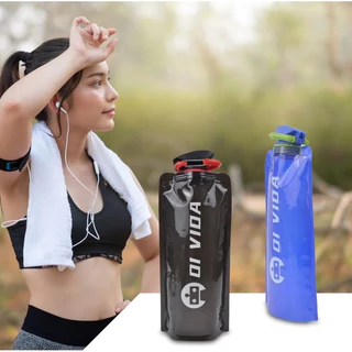 Ciclismo ao ar livre esportes garrafa de água montanhismo portátil copo de água pe plástico dobrável saco de água presente promocional saco de armazenamento de água