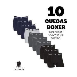 Kit 10 Cueca Boxer Masculina Polo Wear Sem Costura Original Polo