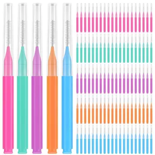 kit 10 unidades Escova de Dente Interdental Extrafina Cilíndrica Limpa Aparelho Dental