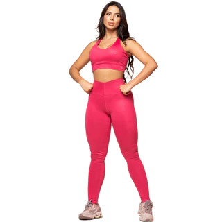 Conjunto Fitness Feminino Academia Calça Legging e Top Poliamida Zero Transparência