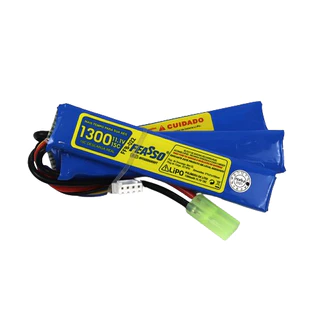 Bateria LIPO 11.1V 1300mAh (15C) 3 células para Airsoft Feasso FFB-022