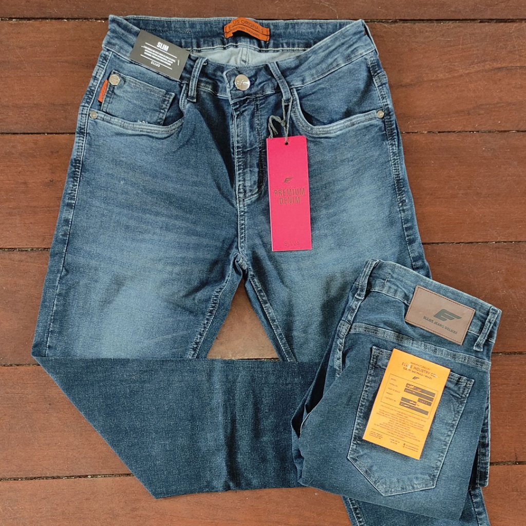 Calça Masculina Jeans Ellus Slim Fit Stretch Elastano REF0238