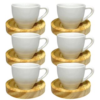 Jogo Xicaras De Porcelana Branca Lisa Cafe Expresso 12 Peças Restaurante Hotel Cafeteria Casa