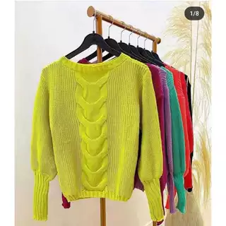 Blusa Trico De Frio Inverno Com Trança Moda Blogueira