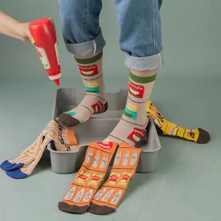 Kit 3 Meias Divertidas de Personagem Unissex tendência 2024 Estampada modelo fashion
