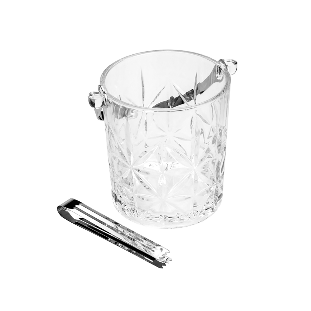 Balde de Vidro para Gelo com Alça e Pegador Romano 15x13x14cm