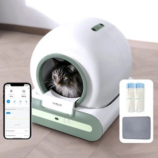 65L caixa de areia inteligente automática autolimpante totalmente fechada caixa de areia para animais de estimação bandeja de areia Inglês app suporte Português com Pet Cocô Sacos com Drawstring Encerramento