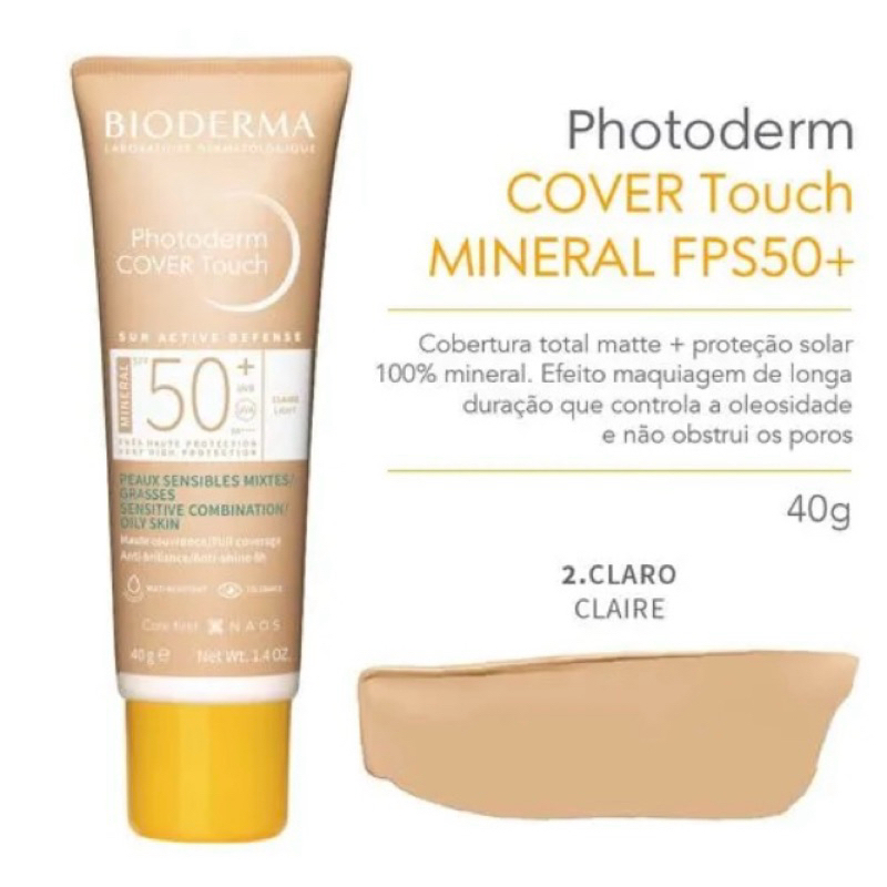 Protetor Solar Facial Bioderma Photoderm Cover Touch FPS 50+ - Várias ...