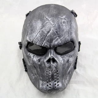 Máscara Anti-impacto Cs Jogo Airsoft Guerra Paintball Crânio 100% Original Máscara Silver Mask Crânio Paintball Full Face