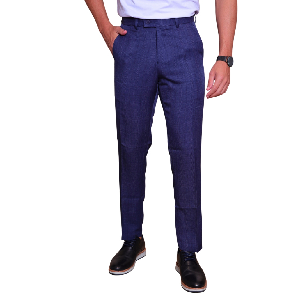 Calça De Alfaiataria Masculina Xadrez Modelagem Skinny