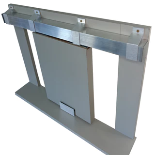 Kit Prático para Porta de Correr até 60cm Trilho Inteiro Natural 1,20m + 1 Par de Concha