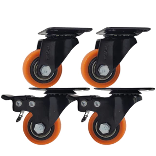 Kit com 4 Rodinhas Rodízio Anti Risco com e sem Trava Freio 35mm Peso Total Suportado 120kg Colson