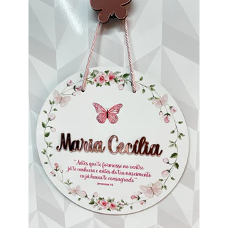 Guirlanda Enfeite de Porta Borboleta ou tema jardim encantado