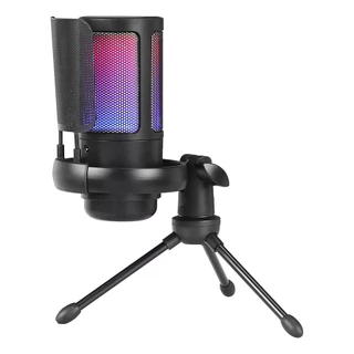 ME6S-USB Microfone Condensador Gaming, Filtro Pop, Montagem de Choque, Controle de ganho para Podcasts, PC, PS4, PS5, MAC