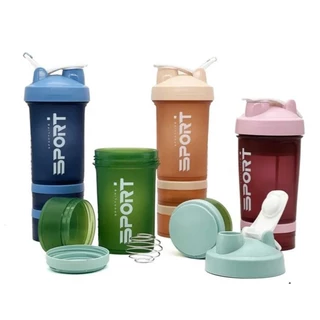 Copo Agitador Coqueteleira Shakeira Caneca Squeeze Academia 500ML com armazenamento