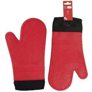 Luva De Silicone Térmica Manga Longa Com Forro Qualidade Mor Cor Vermelho