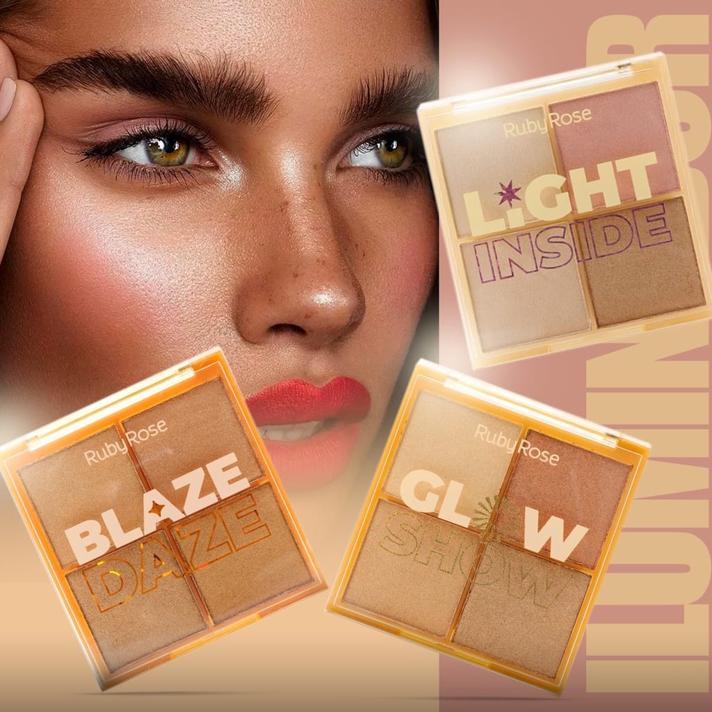 Paleta De Iluminador Glow HB 7523 - Ruby Rose
