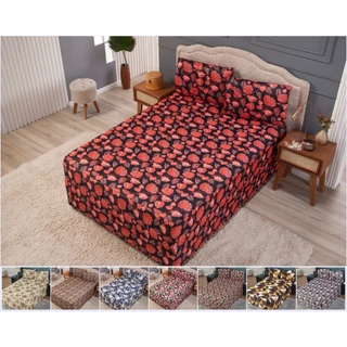 Lençol Luva Casal Queen Para Cama Box Conjugada Malha Gel Estampada
