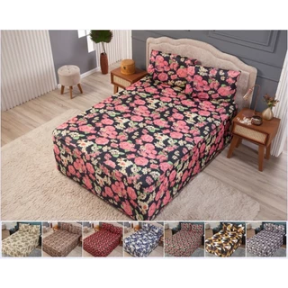 Lençol Luva King Cama Box Conjugado + Fronhas Malha Helanca Estampas Novas