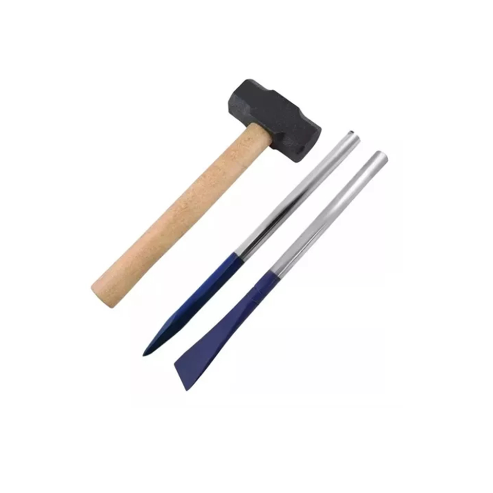 Marreta 1kg Ferro Fundido C/ Cabo + Talhadeira e Ponteiro