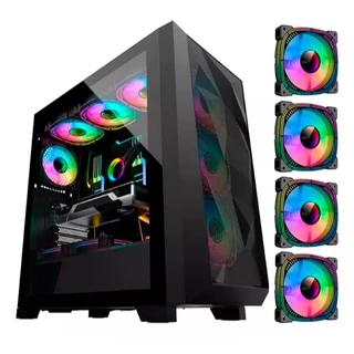 Gabinete Gamer E-ATX COM 4 Fans Cooler Rgb Lateral em vidro Gb1770 Hayom
