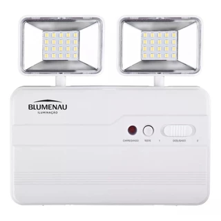 Luminaria De Emergencia Bloco Autonomo 2 Farois Quadrados 1200 Lumens