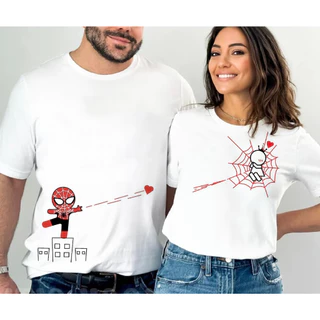 kit camiseta casal homem aranha, presente criativo namorado, namorados