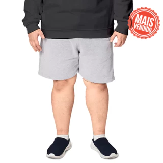 Shorts Moletinho Bermuda de Moletom Plus Size Tamanhos Especiais Estilo Casual e Esportivo