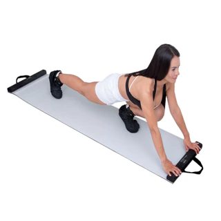 Slide Board 200x50cm com Par de Sapatilha Slide Board Plataforma Deslizável