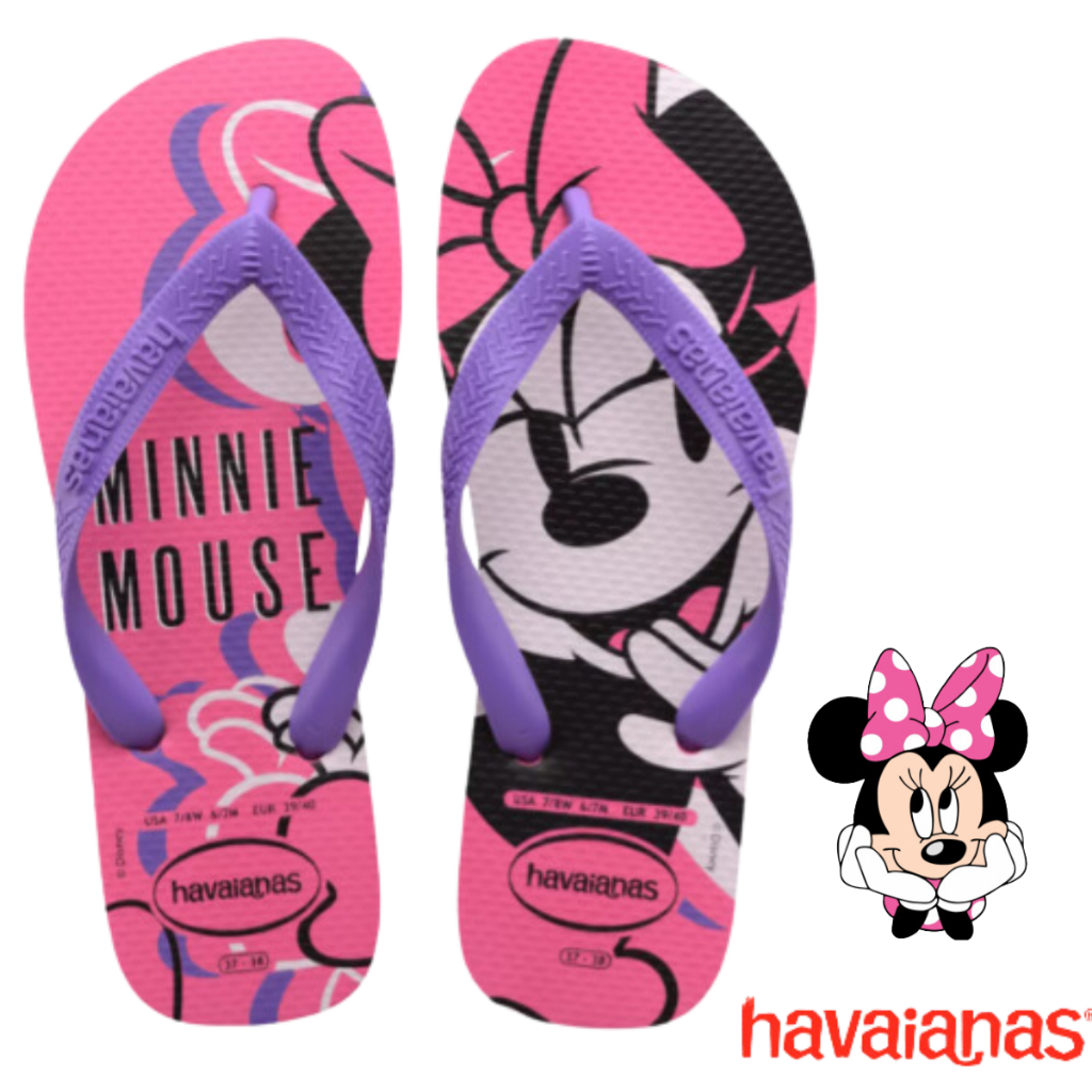 Havaianas Minnie Rosa Top Disney Infantil juvenil | Shopee Brasil