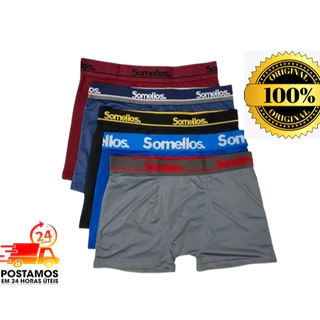 Kit 5 Cuecas Boxer Box Microfibra Somellos Adulto Premium