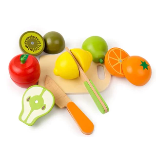 Cozinha de madeira Finja Brinquedo para Crianças, frutas e legumes de corte, bolo aniversário madeira Brinquedo Educativo Montessori, Presente Kids