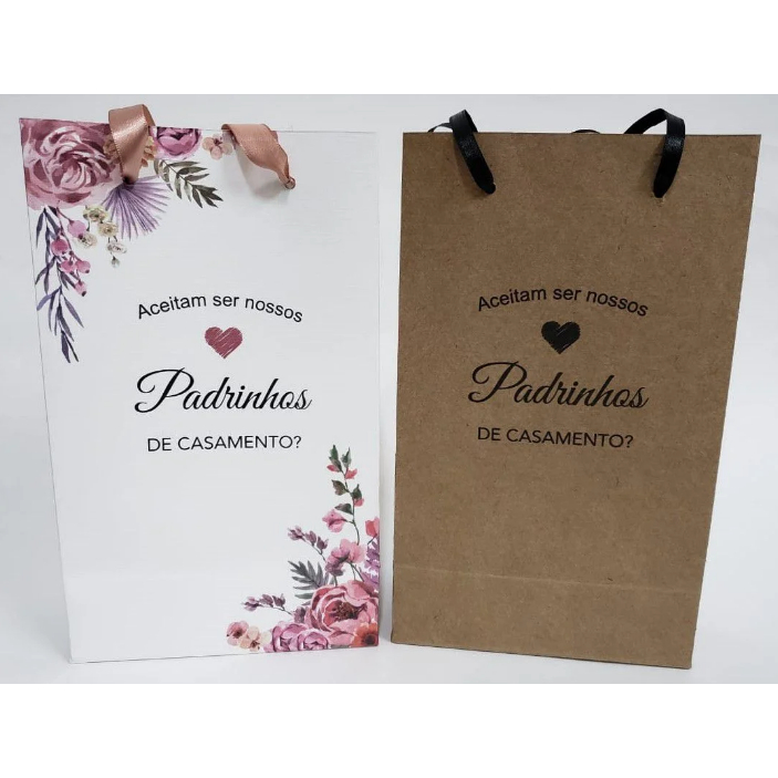 SACOLA PERSONALIZADA PARA PADRINHO 15x25x8