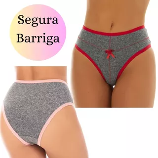 PROMOCAO Kit 10 Calçolas Cintura Alta Segura Barriga Tangão Pós Parto Ana Ou Kit 5