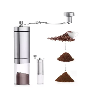 Moedor De Café Manual Inox Com Manivela Giratória Moer Grãos