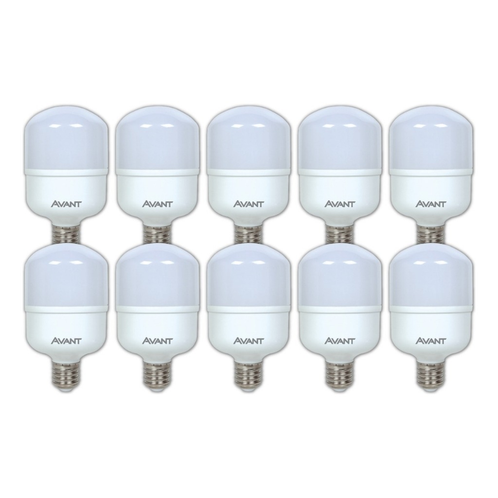 Kit 10 Lâmpada Led Bulbo 20w 6500k Bivolt Avant