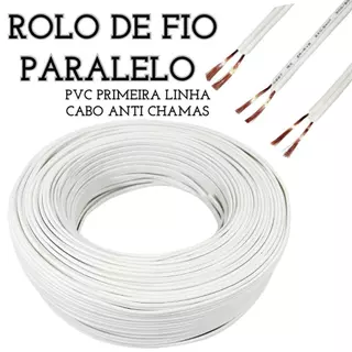 Fio paralelo elétrico 2x1,5mm - 2X2,5mm (cabo para extensão) Branco Preto e Marrom 25 metros