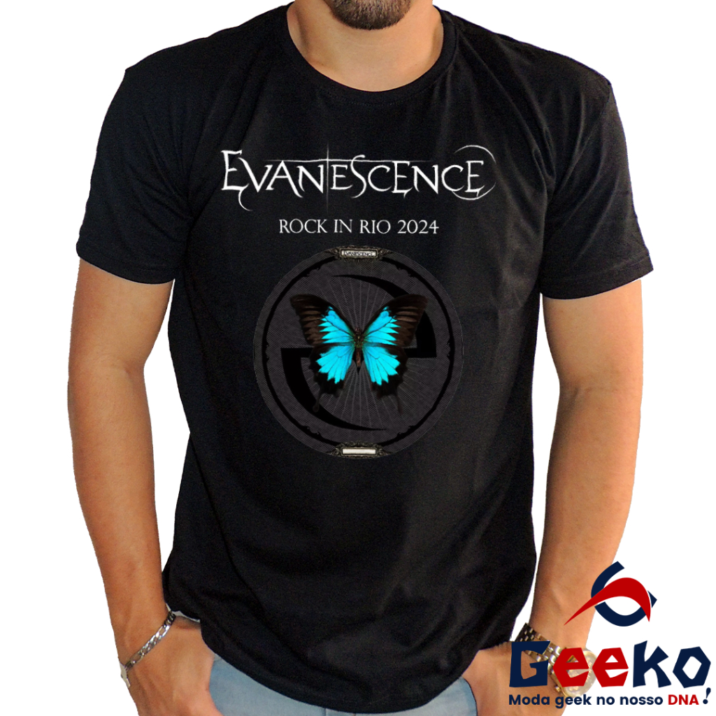 Camiseta Evanescence 100% Algodão - Rock in Rio 2024 - Rock - Geeko