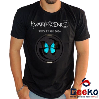 Camiseta Evanescence 100% Algodão - Rock in Rio 2024 - Rock - Geeko